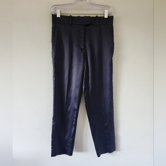 COS | Satin dress pants navy stretchable sz 4 - Picture 1 of 5